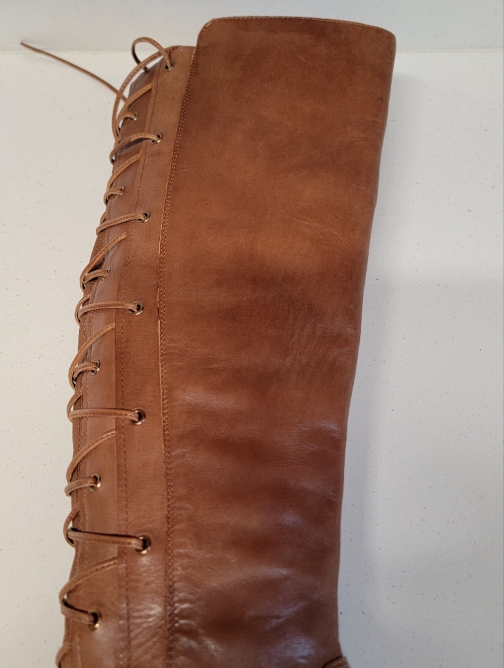 Vince Camuto Tall Leather Riding Boots - Cognac Brown - Picture 11 of 16